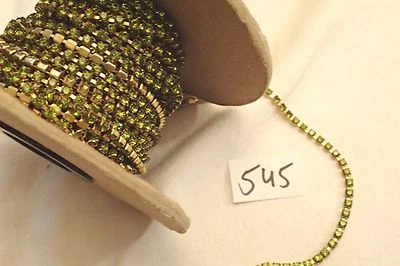 1英尺复古3毫米水钻施华洛世奇水晶链黄铜套装珠宝工艺 — 第 1/4 张图片