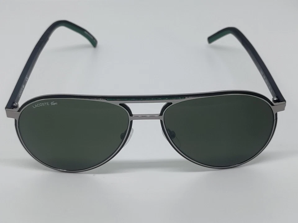 Gafas de sol piloto Lacoste para hombre brillantes de metal/gris/verde - L193S 035 sexy 🔥 Foto 1 de 4