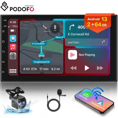 Autoradio 2 DIN 2+64GB Android 13 Carplay 7 Zoll GPS NAVI RDS Bluetooth + Kamera - Bild 1 von 4