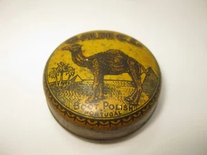 VINTAGE WERBUNG STIEFEL POLIERT KAMEL PORTUGAL MINIATUR LITHO BLECHDOSE 1900er - Bild 1 von 6