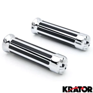 CUSTOM SKULL CUSTOM CHROME HANDLEBAR HAND GRIPS For YAMAHA HONDA THROTTLE CLUTCH - Picture 1 of 5