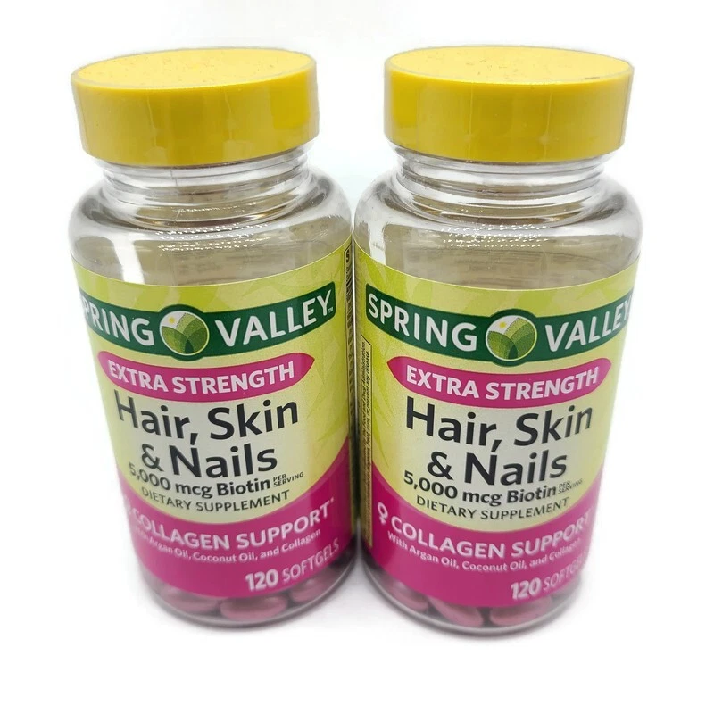 Spring Valley Extra Strength Hair Skin and Nails 2 Pack 240 Softgels Total - Image 1 of 4