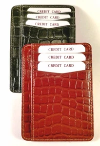 Tolle Qualität Kroko geprägtes Leder Fronttasche Mini Wallet - RFID - Bild 1 von 6