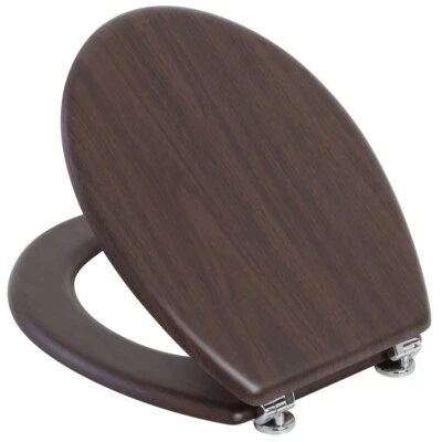 COPRIWATER UNIVERSALE SEDILE TAVOLETTA WC BAGNO MDF NOCE ARTE POVERA 18"FERIDRAS - Immagine 1 di 4