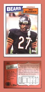 ⚓️🏈1987 Topps Mike Richardson Chicago Bears #60 - Picture 1 of 1