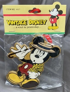Kurt S Adler Vintage Disney Mondo di Babbo Natale Topolino Legno Decorazione Natalizia - Foto 1 di 4