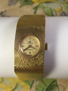Vintage 'Technos' Gold Tone Swiss made, incabloc Ladies Watch, working - Picture 1 of 10