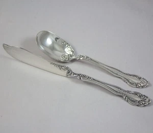 Simeon L & George H Rogers Silverplate Sugar Spoon and Twisted Butter Spreader - Picture 1 of 12