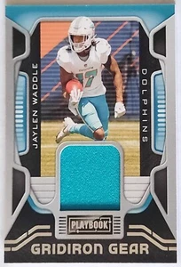 Jaylen Waddle 2021 Panini Playbook #GG-JWA Jumbo Player-Worn Relic Dolphins - Picture 1 of 2