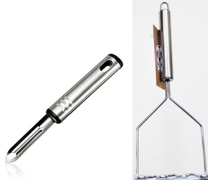 Kitchen FX Stainless Steel Potato Peeler and Potato Masher Combo Free Shipping - Picture 1 of 8