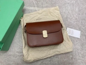 SEZANE Shoulder Bag Purse Pochette Leather in Brown w/Dust Bag & Box USED Mint!! - Picture 1 of 7