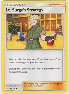 Pokemon TCG SM Unbroken Bonds 178/214 Lt. Surge's Strategy Trainer Card - Picture 1 of 1