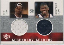 2002-03 UD SuperStars Legendary Leaders Dual Jersey Jerry Rice/Jason Richardson