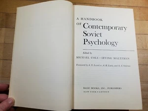 Ein Handbuch der zeitgenössischen sowjetischen Psychologie, herausgegeben von M. Cole, I. Maltzman 1969 - Bild 1 von 8