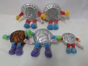 Juego de 5 monedas de peluche Mary Meyer raras 1998 con brazos y piernas - Imagen 1 de 15