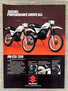 Pubblicità stampa d'epoca moto Suzuki DR 125 250 1982 - Foto 1 di 1