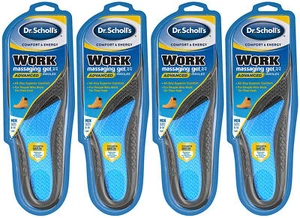 4 Pack Dr. Scholl's Men's Comfort & Energy Advanced Massaging Gel Insole Sz 8-14 - Picture 1 of 1