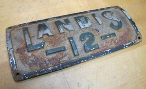 LANDIS 12 Old Embossed Cast Iron Plaque Sign Plate Shoe Repair Equipment Machine - Picture 1 of 8