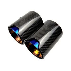 4x for BMW M135i M140i Blue M logo Carbon fiber Exhaust Tips 120 67 93mm - Picture 1 of 4
