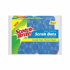 SCOTCH BRITE SCRUB DOT NON-SCRATCH SCRUB SPONGE 4 PACK - Picture 1 of 1
