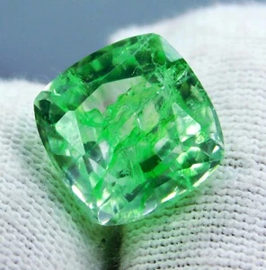 Esmeralda verde colombiana natural certificada de 7,50 quilates - Piedra preciosa suelta corte cojín - Imagen 1 de 13