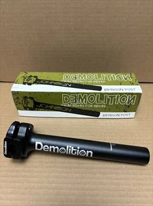 NOS Demolition Johnson Seat Post 25.4mm Black Railed Bmx Freestyle S&M Cult Gt - Picture 1 of 24