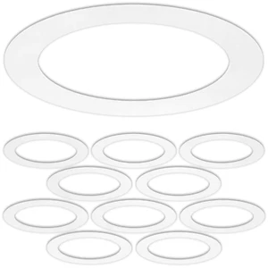 10 Pack Gloss White Goof Trim Ring for Recessed Can Lighting down Light, Outer D - Picture 1 of 12