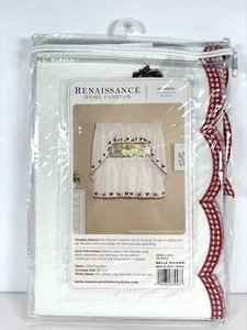 Tenda da cucina Belle Maison bianca ricamata GALLO GALLINE Valance 58"x12" - Foto 1 di 6