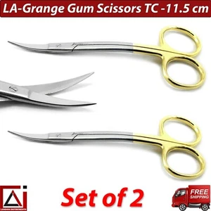 LA-Grange Scissor with TC Inserts Surgical Tissue Trimming Dental Tools Set of 2 - Picture 1 of 7