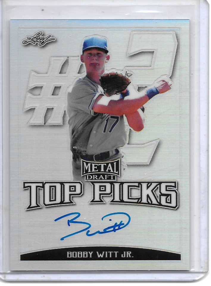2019 Leaf Metal BOBBY WITT JR TOP PICKS SILVER PRISMATIC AUTO RC /50 ROYALS! - Image 1 of 2