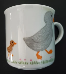 Vintage 1986 CURRENT Mama & Baby Ducks Coffee Mug Cup From Japan Code 7591-0 - Picture 1 of 6