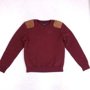 Zara Stepp Pullover Sweatshirt weinrot braun Patch M minimal smart lässig - Bild 1 von 10