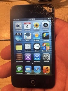 Apple iPod touch 4th Generation BLACK 8GB BROKEN - Picture 1 of 14