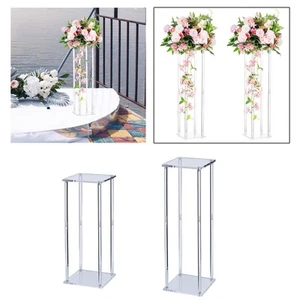 Acrylic Vase Wedding Centerpieces Flowers Geometric Vases Rectangular Tall - Picture 1 of 15