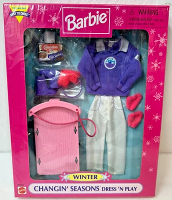 Barbie Changin’ Seasons Dress 'N Play 1998 Mattel conjunto de invierno en caja original Foto 1 de 4
