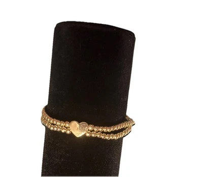 NUEVO Brazalete Baublebar Ivy Heart Pisa Doble Hilo Chapado en Oro Latón Foto 1 de 4