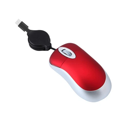 Type-c Corded Mouse Retractable Cable Small Mouse 1000DPI Optical Travel Mouse - Image 1 of 4