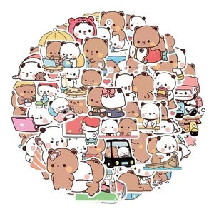MITAO PANDA 50pcs Kawaii Bear Panda Sticker Stickers Cute Panda Couple BUBU&DUDU - Picture 1 of 9