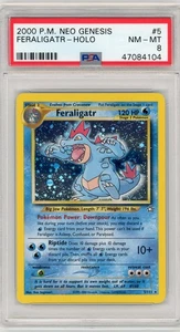2000 Pokemon Neo Genesis Holo Feraligatr #5 PSA 8 - Picture 1 of 2