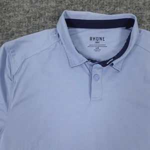 Rhone Commuter Polo Shirt Men's Large Blue Performance Stretch Short Sleeve - Picture 1 of 10