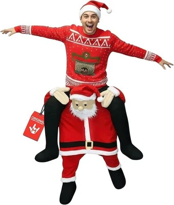 Adulto Santa Claus Piggyback Disfraz Para hombres Mujeres Papá Noel Elegante Vestido Foto 1 de 4