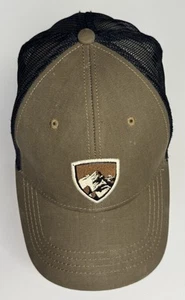 KÜHL Trucker Hat Brown Black Mesh Back Adjustable Snapback Mountain Logo Cap - Picture 1 of 8