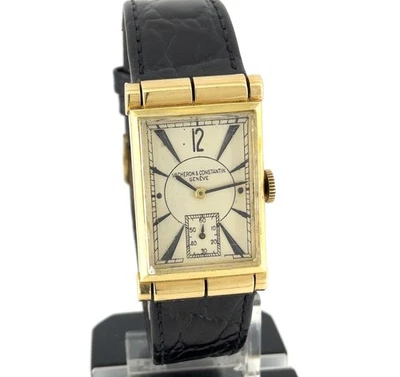 Reloj Pulsera Vacheron & Constantin Vintage Oro 14K Años 40 Art Deco Asas Con Capucha Foto 1 de 4