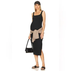 Beyond the Bump by Beyond Yoga Spacedye Icon Maternity Midi Dress Darkest Night - Picture 1 of 13