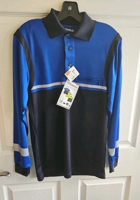 NEW ELBECO Men's UFX L/S Ultra Light Polo  K5223 Reflective Stripes Size XS - Image 1 of 4