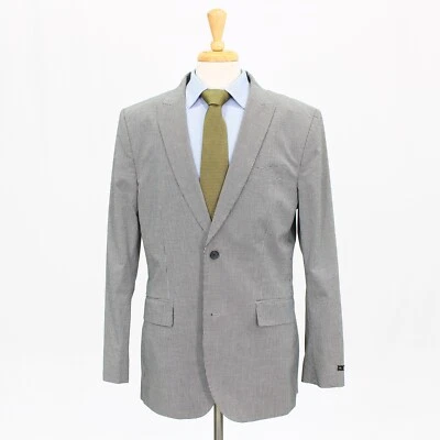 Express 42L Gray Sport Coat Blazer Jacket Check 2B Cotton - Image 1 of 4