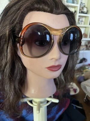 Gafas de sol vintage Optyl Playboy 3032 ámbar, verde y amarillo degradado de gran tamaño Foto 1 de 4