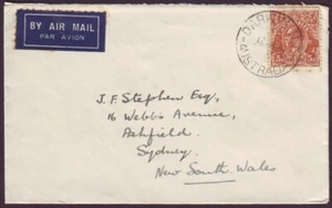 TERRITORIO NORTE - 1938 CUBIERTA DE CORREO AÉREO CON 5d KGV Y CANCELACIÓN ""DARWIN - Imagen 1 de 1