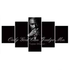 Tupac Shakur Only God Can Judge Me 2Pac 5 Piece Panel Canvas Wall Art Photo - Picture 1 of 4