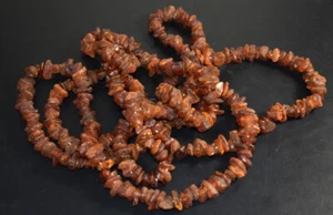 Natural Rough Baltic Amber Beaded Necklace Strand - 95cm Weight 115g - Picture 1 of 2
